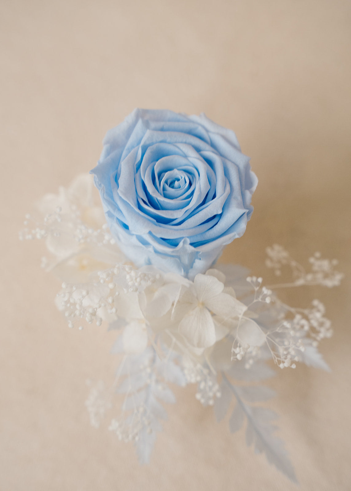 Blue Preserved Rose Cake Topper