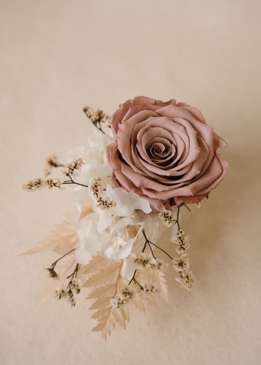 Mauve Preserved Rose Cake Topper