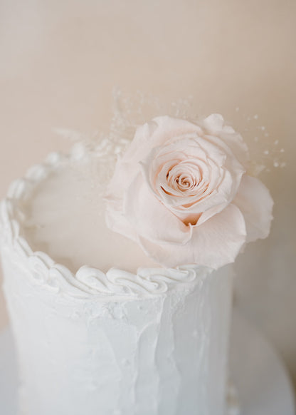 Pink Preserved Rose Cake Topper