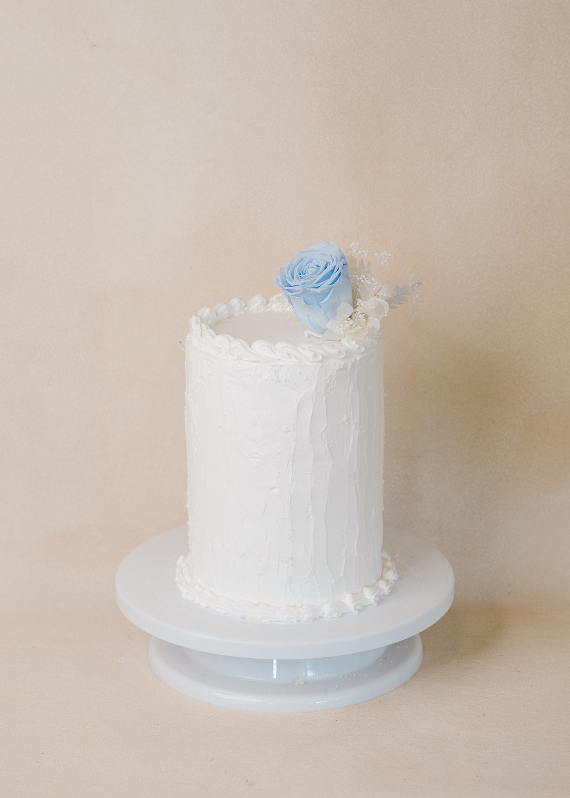 Blue Preserved Rose Cake Topper