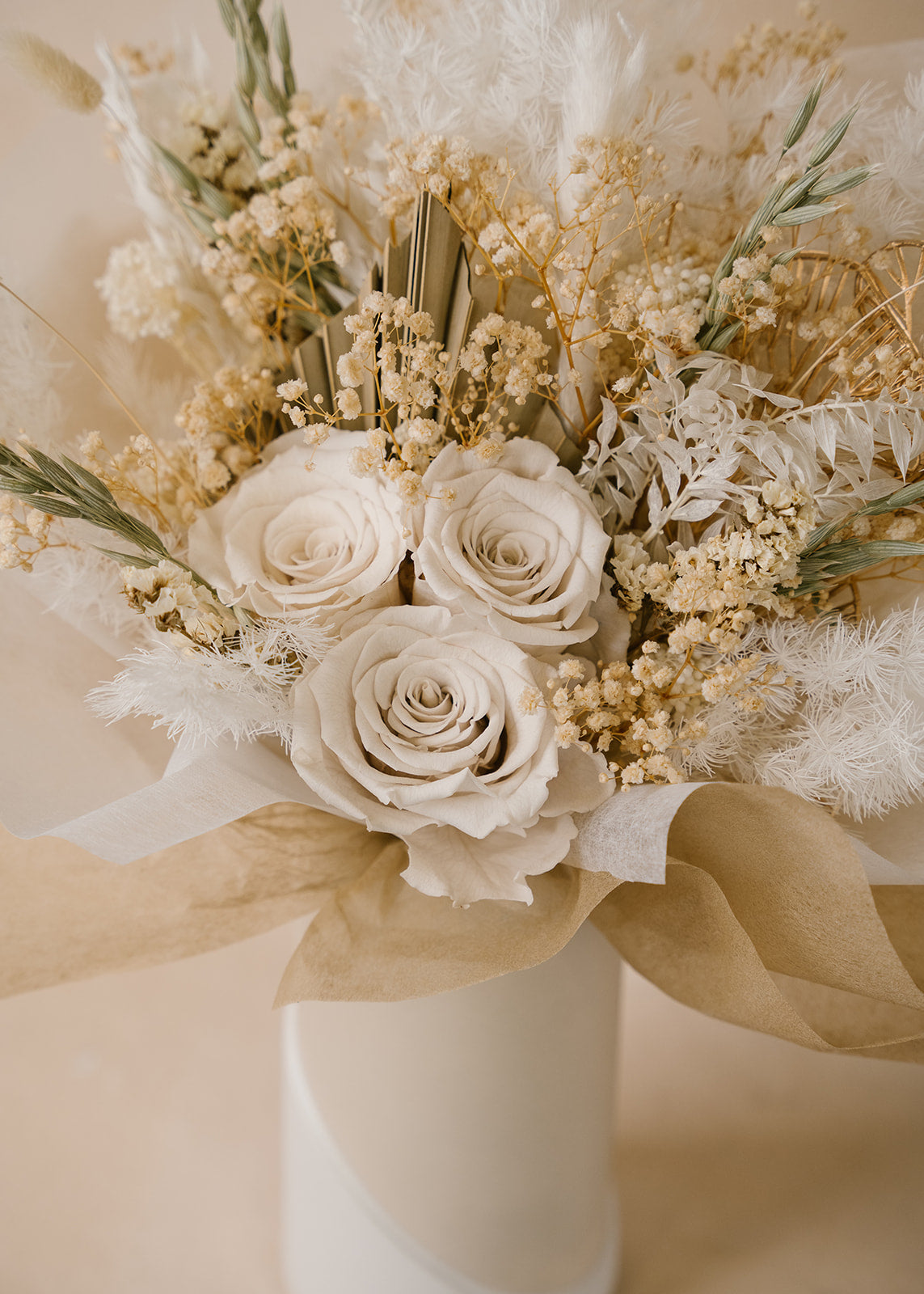 Ivory Triple Rose Bouquet