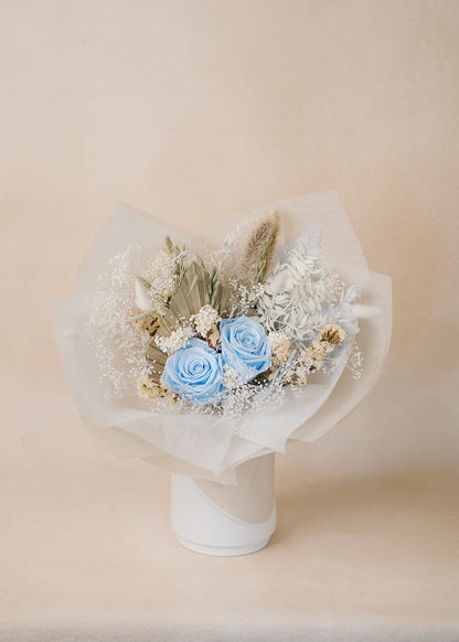 Blue Preserved Rose Bouquet