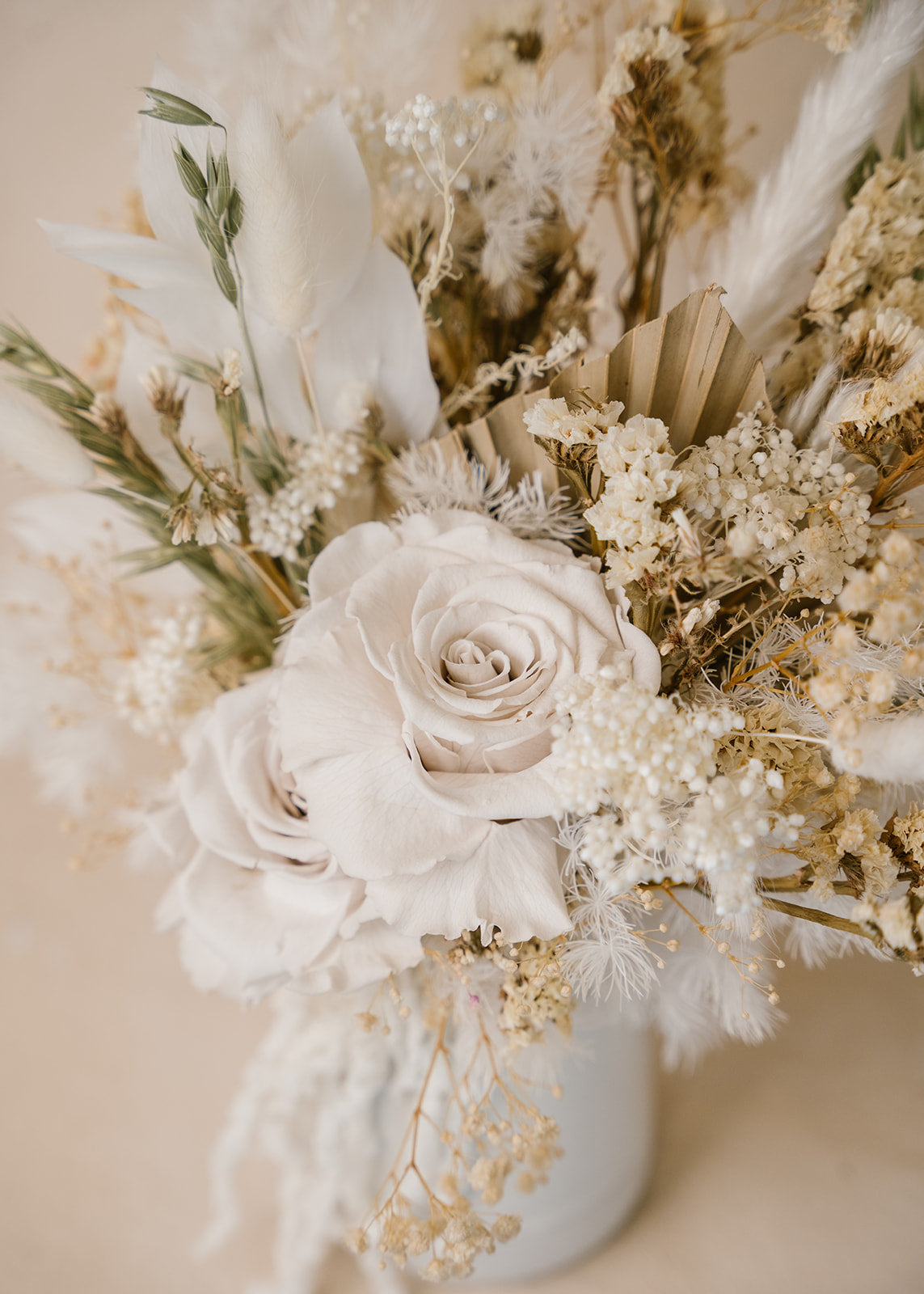 Ivory Double Rose Arrangement