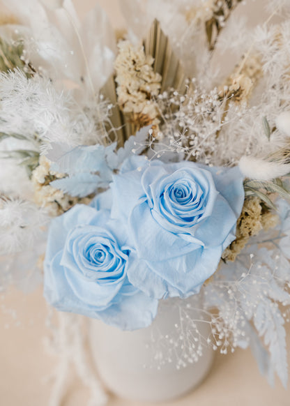 Blue Double Rose Arrangement