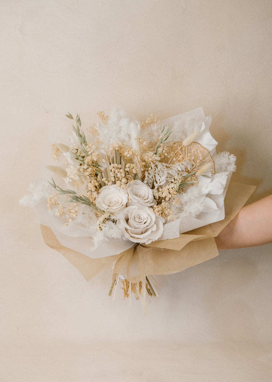 Ivory Triple Rose Bouquet