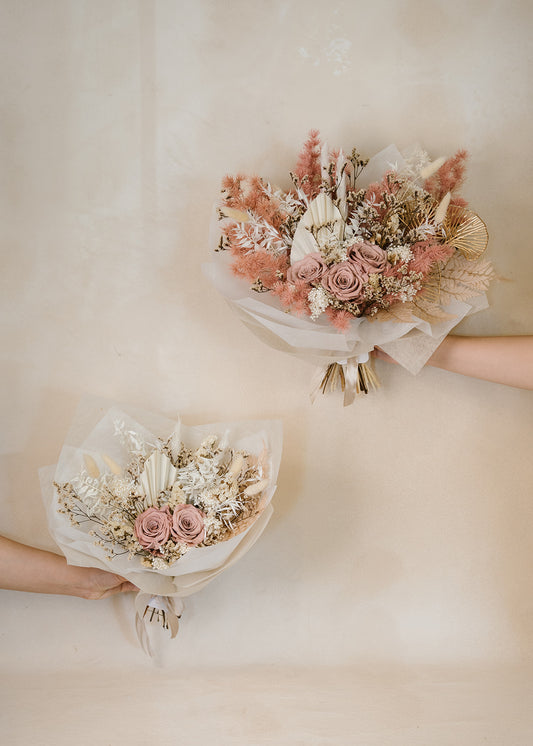 Mauve Preserved Rose Bouquet