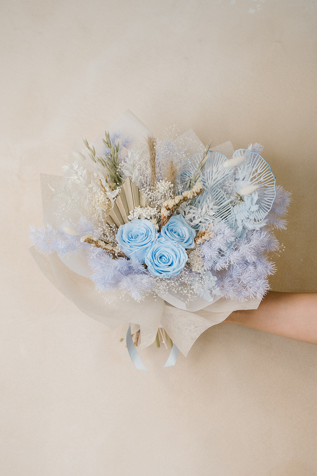 Blue Preserved Rose Bouquet