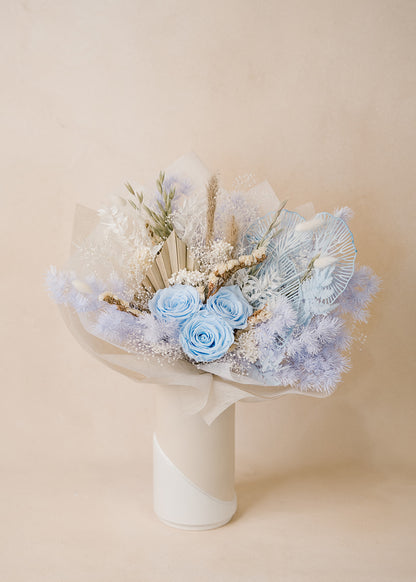 Blue Triple Rose Bouquet