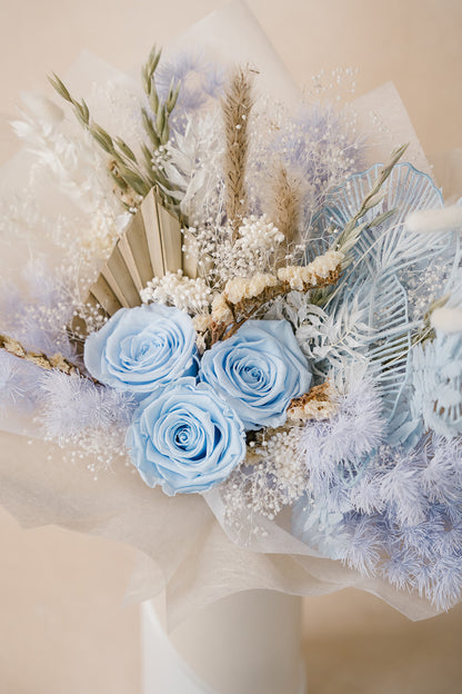 Blue Preserved Rose Bouquet